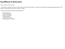 Tablet Screenshot of insufficientlubrication.com